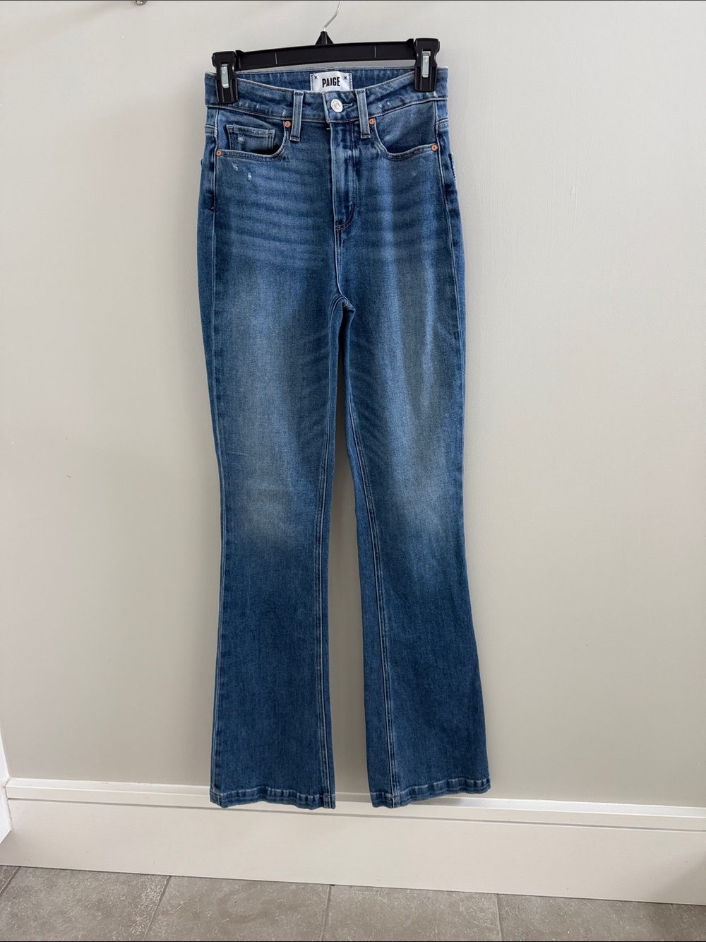 PAIGE Blue High-Rise Flare Jeans
